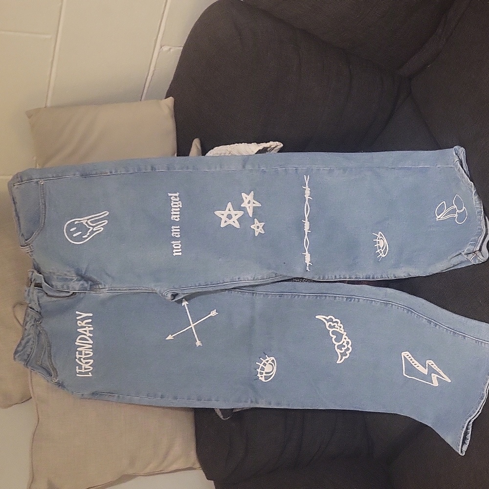 Rue 21 printed blue jeans size 14